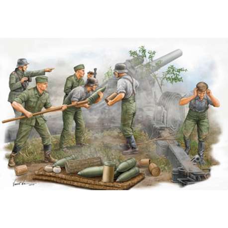 Trumpeter 1/35e Set de 5 figurines artilleurs Allemands en action.