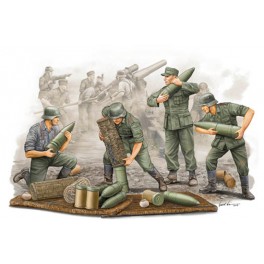  Artilleurs Allemands en action No 2. Figurine Trumpeter 1/35e Set de 4 figurines
