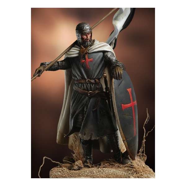 ANdrea miniatures,54mm figure kits. Templar Knight, Bannerholder. XII Century.