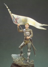 Andrea miniaturen,historische figuren 54mm.Jeanne d´Arc mit Banner.