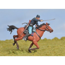 Cavalier de l'union chargeant ,figurine peinte de Andrea Miniatures.