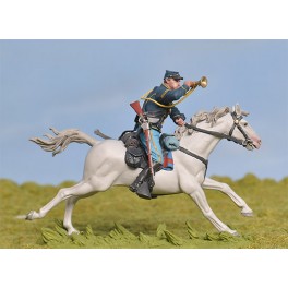 Figurine de collection.Clairon de cavalerie de l'union en 54mm de Andrea miniatures, peinte.