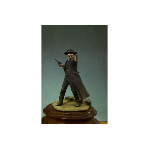 Andrea Miniatures 54mm. Figurine de Wyatt Earp à monter et à peindre en métal blanc.
