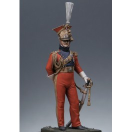 METAL MODELES, figurine de Officier des lanciers rouges de la Garde 1813,54mm.