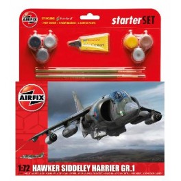 Maquette STARTER SET - HAWKER SIDDELEY HARRIER GR1 Airfix 1/72e.