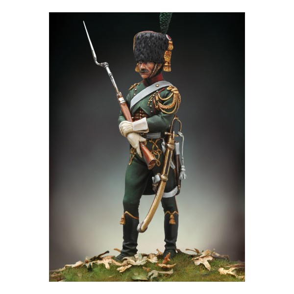 Andrea miniatures,historische figuren 54mm.Jäger zu Pferd der Kaisergarde, abgesessen,1807.