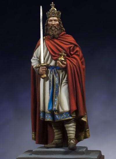 Figurine Masterclass 54mm, Charlemagne en 800. - Maquettes et Figurines