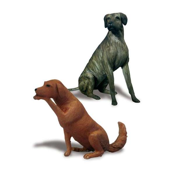 Andrea miniatures,54mm figuren.2 dogs.