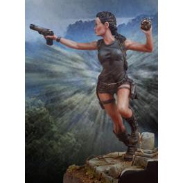 Figurine d'Angelina jolie dans Tomb Raider. Andrea miniatures 54mm.