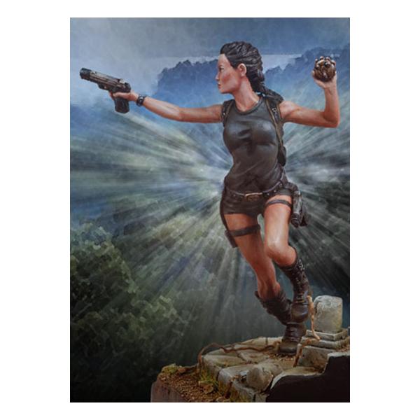 Figurine d'Angelina jolie dans Tomb Raider. Andrea miniatures 54mm.
