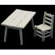 Andrea miniatures,54mm.Country table and chair.