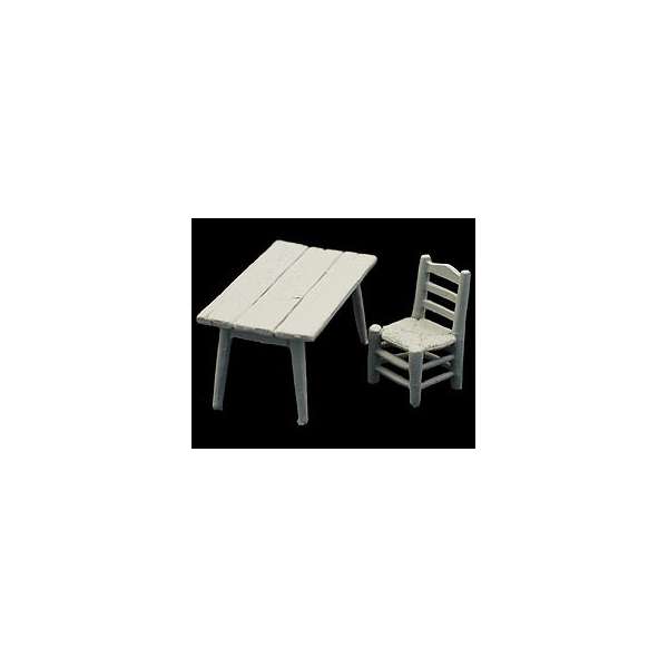 Andrea miniatures,54mm.Country table and chair.
