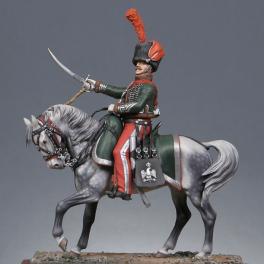 Métal Modèles 54mm Figurine  de Chef d' escadron des chasseurs à cheval en 1809.