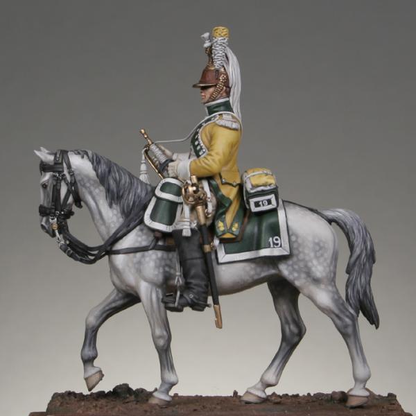 Metal Models,54mm, Mounted trumpeter 19th regiment of dragoons figure kits.