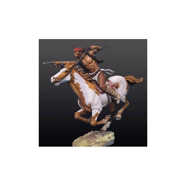 Andrea Miniatures 54mm. Figurine d'Apache à cheval à monter et à peindre.