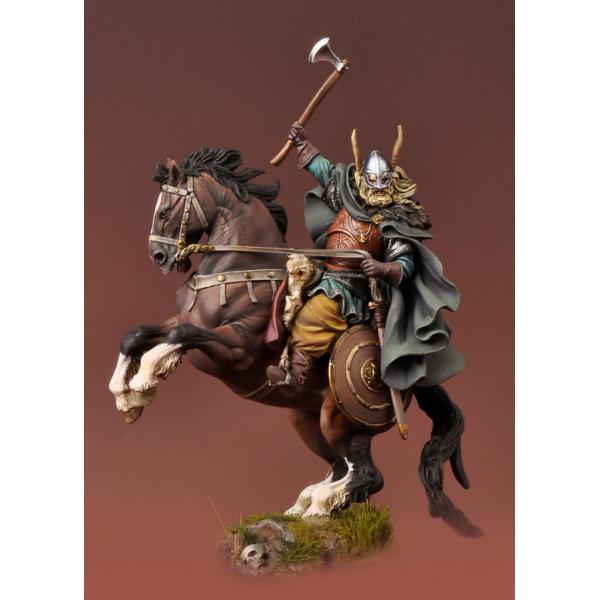 Andrea Miniatures 54mm. Figurine de Guerrier Viking à cheval.