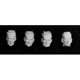 Andrea miniatures,54mm.4 German Heads with Service Cap.