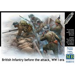 Figurine infanterie Britannique en  1917 au 1/35ème, figurines Master Box.