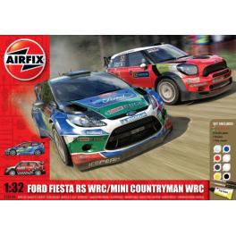 Maquettes de voitures de Rallyes au 1/32ème Airfix.  MINI COUNTRYMAN WRC + FORD FIESTA RS. 