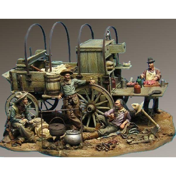 Andrea Miniatures 54mm Chuck Wagon 1880 Figurines du Far West.