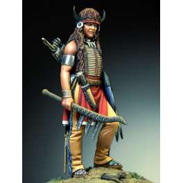 Figurine Pegaso Models 54mm. Guerrier Sioux à monter et à peindre en métal blanc.