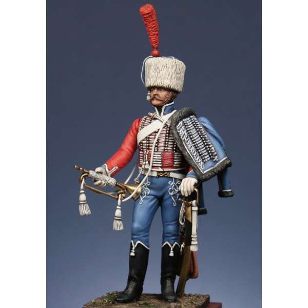Métal Modèles 54mm figurine de Trompette du 1er régiment de hussard 1806, compagnie d'élite.