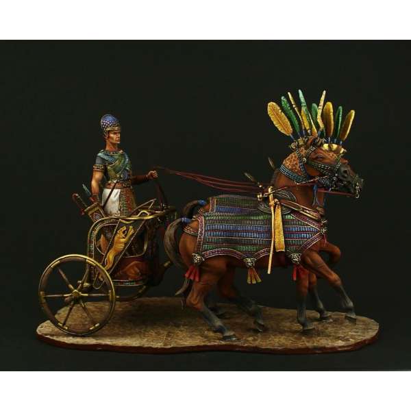 Andrea miniatures,figuren 90mm.Ramses II. auf einem zweispännigen ägyptischen Streitwagen.