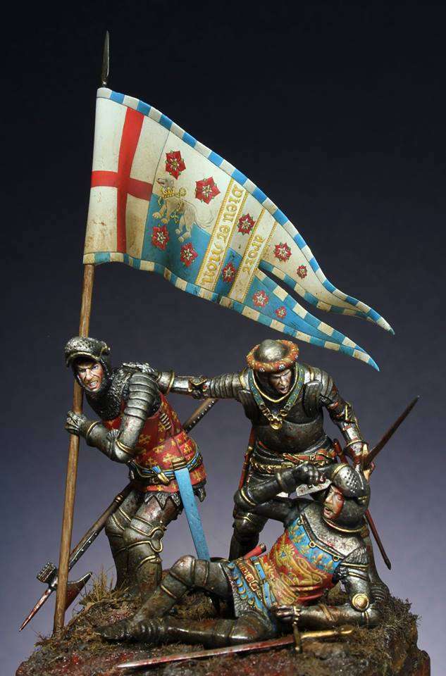 Soldat de plomb à collectionner Bataille d'Azincourt 1415 54 mm Époque médiévale et croisades - France