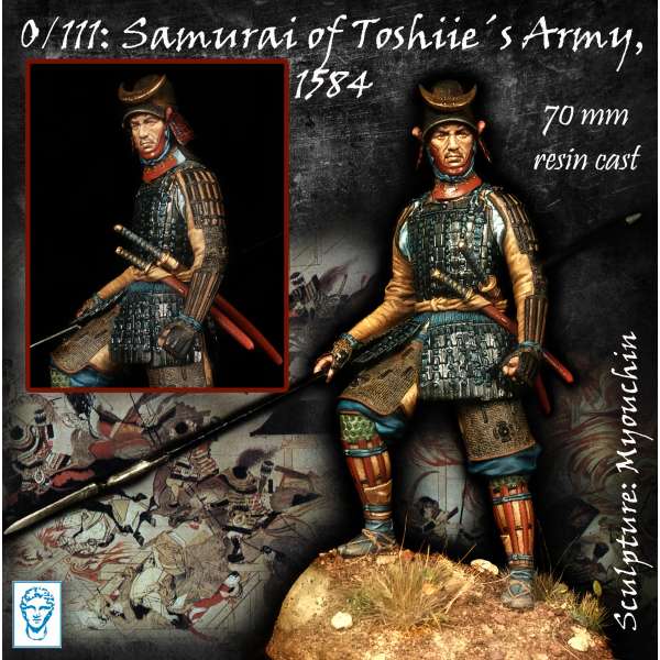 Figurine de samouraï de l'armée de Toshiie en 1584 Alexandros Models 70mm.