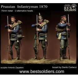 Figurine d'infanterie Prussienne en 1870 Bestsoldiers 75mm en résine.