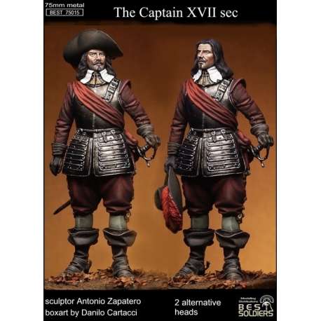Figurine de capitaine du XVIIème siècle 75mm Bestsoldiers.