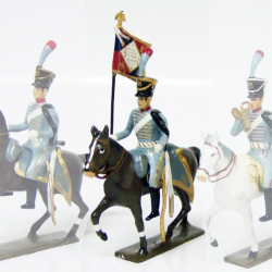 Figurine CBG Mignot étendard du 3e régiment de hussards (1808)