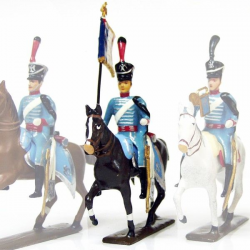 Figurine étendard du 10e régiment de hussards (1808) CBG Mignot.