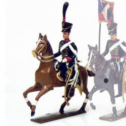 Figurine d'officier du 11e régiment de hussards (1808) CBG Mignot.