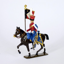 Figurine d'étendard du 13e régiment de hussards (1808) CBG Mignot.
