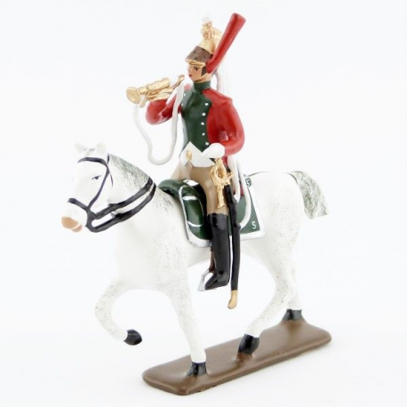 Figurine de trompette du 5e régiment de dragons CBG Mignot.