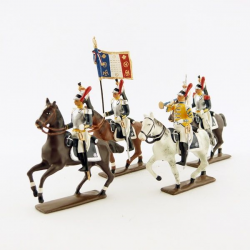 Cuirassiers à cheval - ensemble de 4 figurines CBG Mignot.