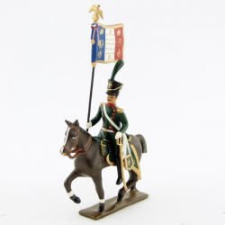 Figurine d'étendard des chasseurs à cheval de la ligne (1809) CBG Mignot.