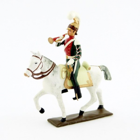 Trompette des chevau-léger 1er rgt (plastron écarlate) (1812) figurine CBG Mignot.