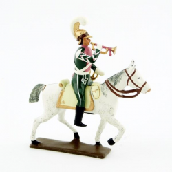 Figurine de trompette des chevau-léger 3ème rgt (plastron rose) (1812) CBG Mignot.