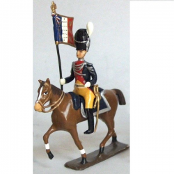 Figurine d'étendard des gendarmes d'élite à cheval (1804), culotte jaune CBG Mignot.