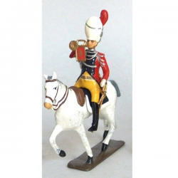 Figurine de trompette des gendarmes d'élite à cheval (1804), culotte jaune CBG Mignot.