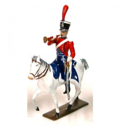 Figurine de trompette des chevau-léger lanciers-gendarmes a cheval (1804) CBG Mignot.