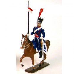 Figurine CBG Mignot de cavalier des chevau-léger lanciers-gendarmes a cheval (1804).