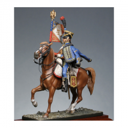 Figurine de Porte-aigle du 9ème régiment de hussards 1809 Métal Modèles.