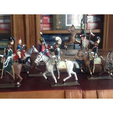 Figurine de trompette des chevau-léger 4ème rgt (plastron cramoisi) (1812) CBG Mignot.
