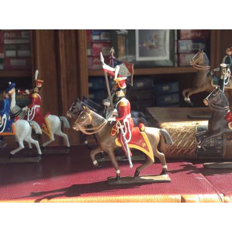 Figurine de cavalier du 2e rgt de chevau-legers lanciers (hollandais), lanciers rouges (1812 CBG Mignot.