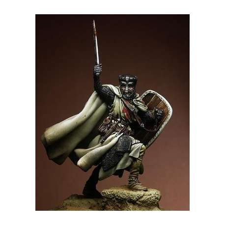 Figurine de chevalier croisé du XII-XIIIeme siècle 75mm Pegaso Models RESINE.