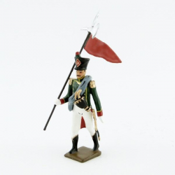 Figurine de 2e porte-aigle des flanqueurs-chasseurs de la garde (1811) CBG Mignot.