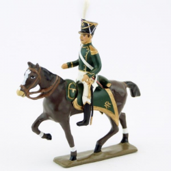Figurine d'officier à cheval des flanqueurs-chasseurs de la garde (1811) CBG Mignot.